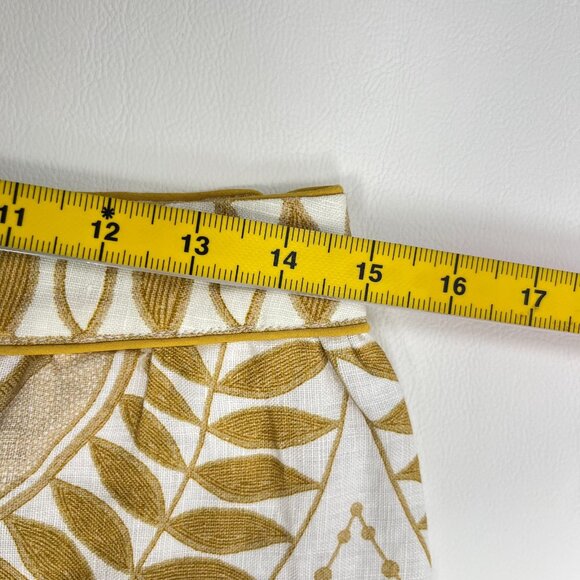 NWOT Farm Rio Midi Skirt Off-White/Beige Lace Nature Wavy Hem Linen Size S - Picture 10 of 12